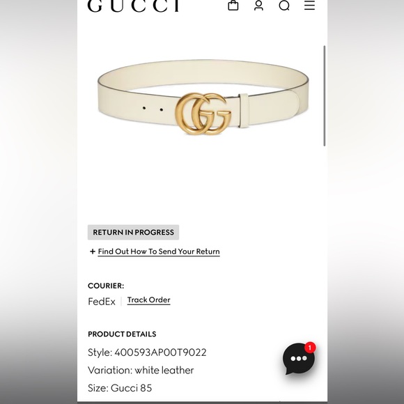 Gucci Women's Ivory Belt with Gold GG Buckle - Picture 1 of 14